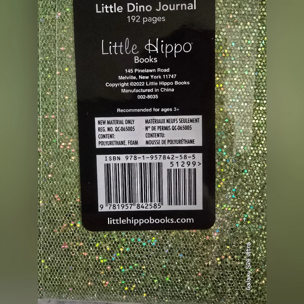 Little Dino Glitter Journal 192 pages New